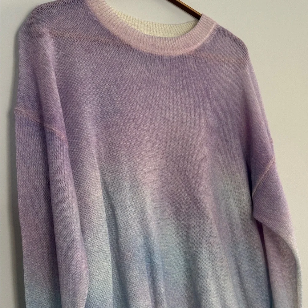 Wool and Mohair Elegant Monet Gradient Women's Sweater - Picture 6 of 6